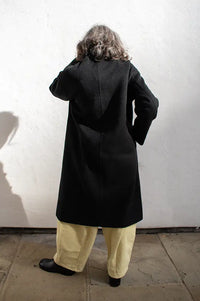 Nice Things Double Breasted Dark Wool Coat
