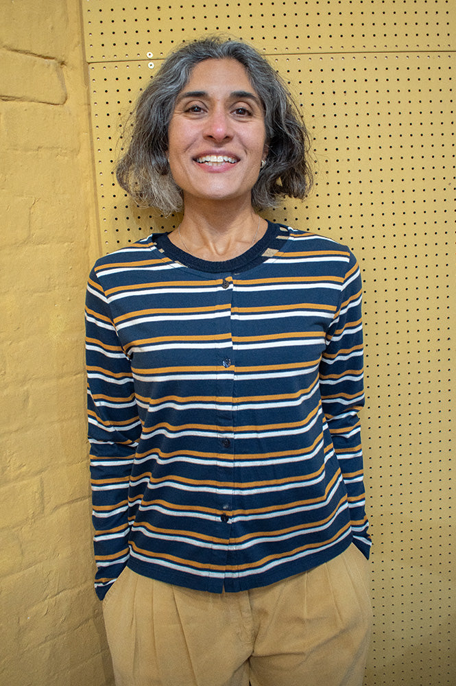 Nice Things Navy Striped Long Sleeve Top - The Mercantile London