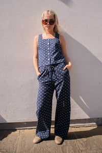 Nice Things Navy Dots Print Top - The Mercantile London