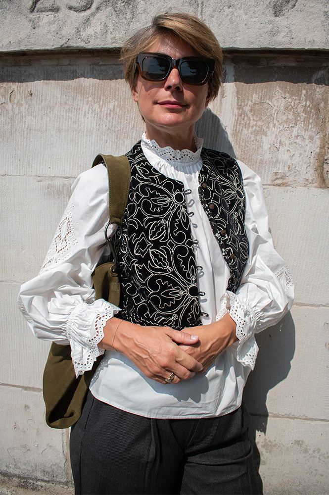 Maison Hotel Marceline Nero Night Lily Top - The Mercantile London