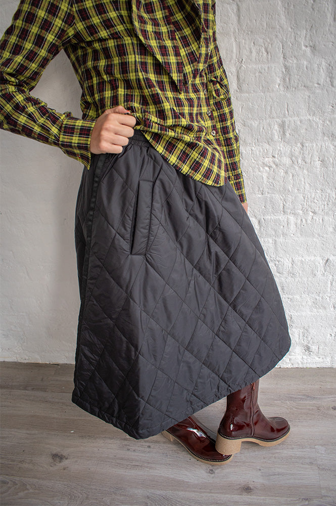 Project AJ 117 Nicoline Black Quilted Skirt - The Mercantile London