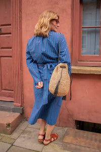 Leon & Harper Roban Blue Striped Dress - The Mercantile London
