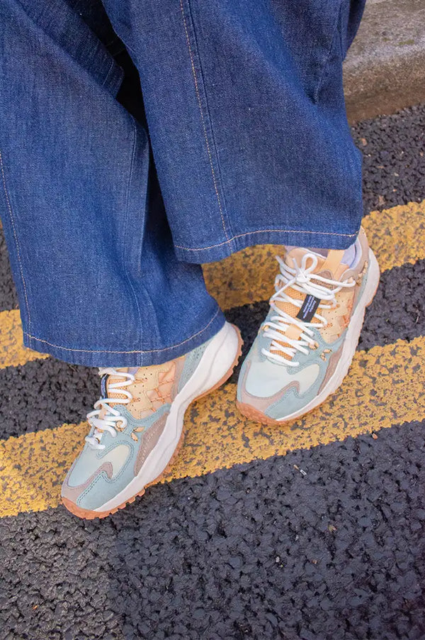 Flower Mountain Yamabushi Mentos Sand Pale Yellow Trainers - The Mercantile London
