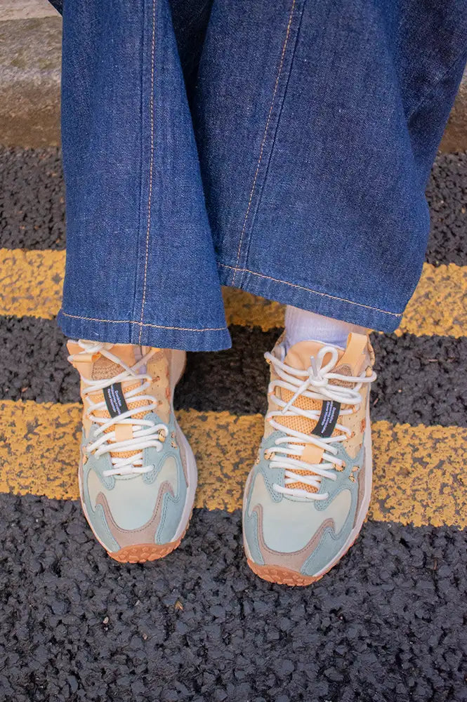 Flower Mountain Yamabushi Mentos Sand Pale Yellow Trainers - The Mercantile London