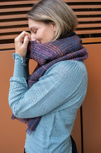 Sessùn Niu Pio Ruby Blue Woven Scarf - The Mercantile London