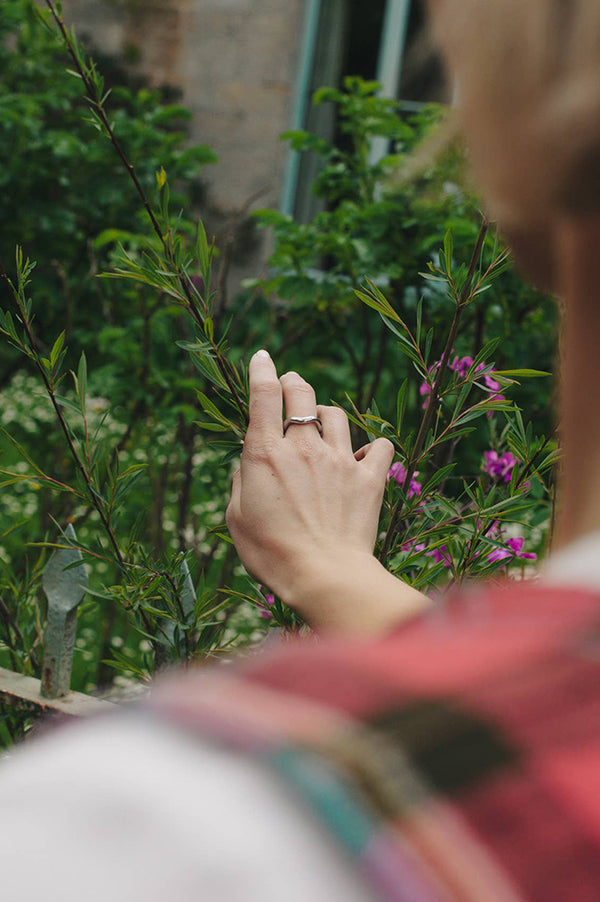 Nordic Muse Silver Irregular Band Ring - The Mercantile London