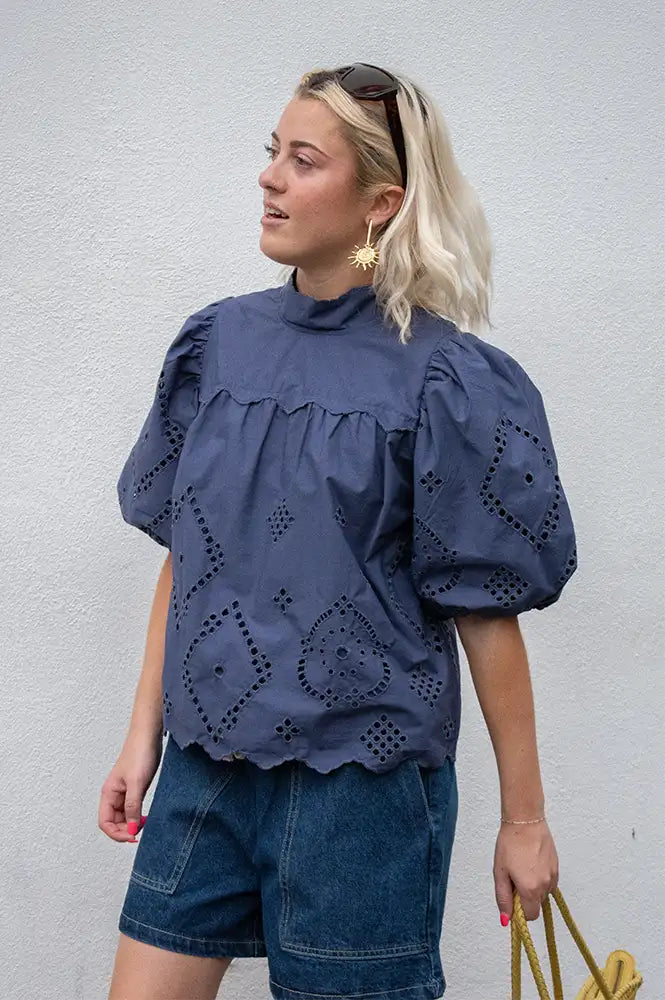 Noella Marilyn Dusty Blue Blouse