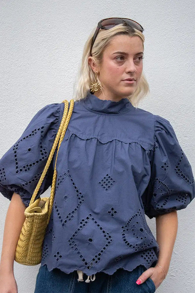 Noella Marilyn Dusty Blue Blouse