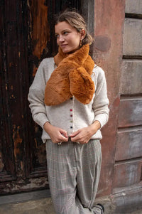 Nooki Cate Chestnut Faux Fur Scarf - The Mercantile London