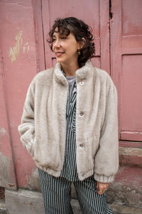 Nooki Aubrey Grey Faux Fur Jacket - The Mercantile London