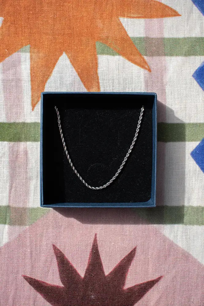 Nordic Muse Rope Twist Silver Chain Necklace