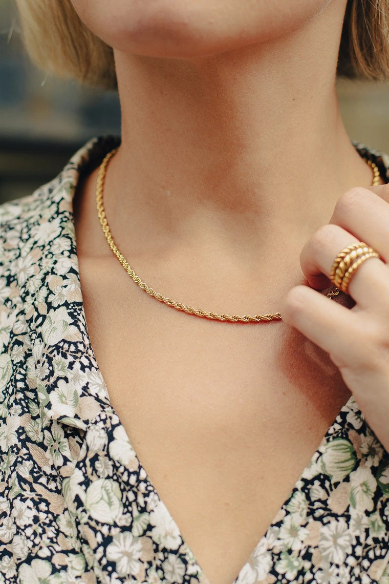 Nordic Muse Rope Twist Gold Chain Necklace – The Mercantile London