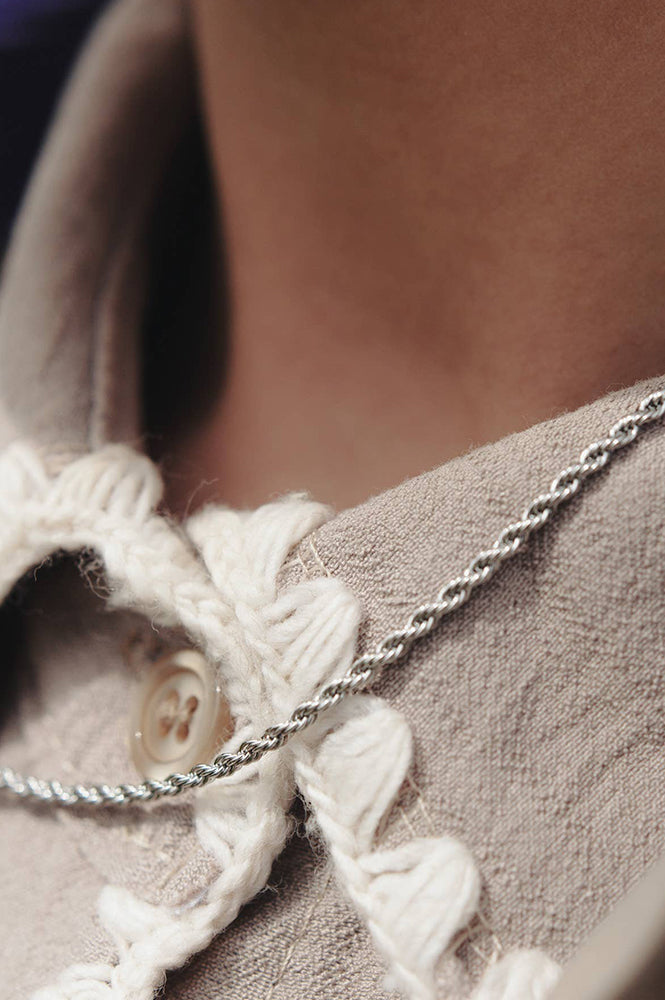 Nordic Muse Silver Rope Twist chain Necklace - The Mercantile London