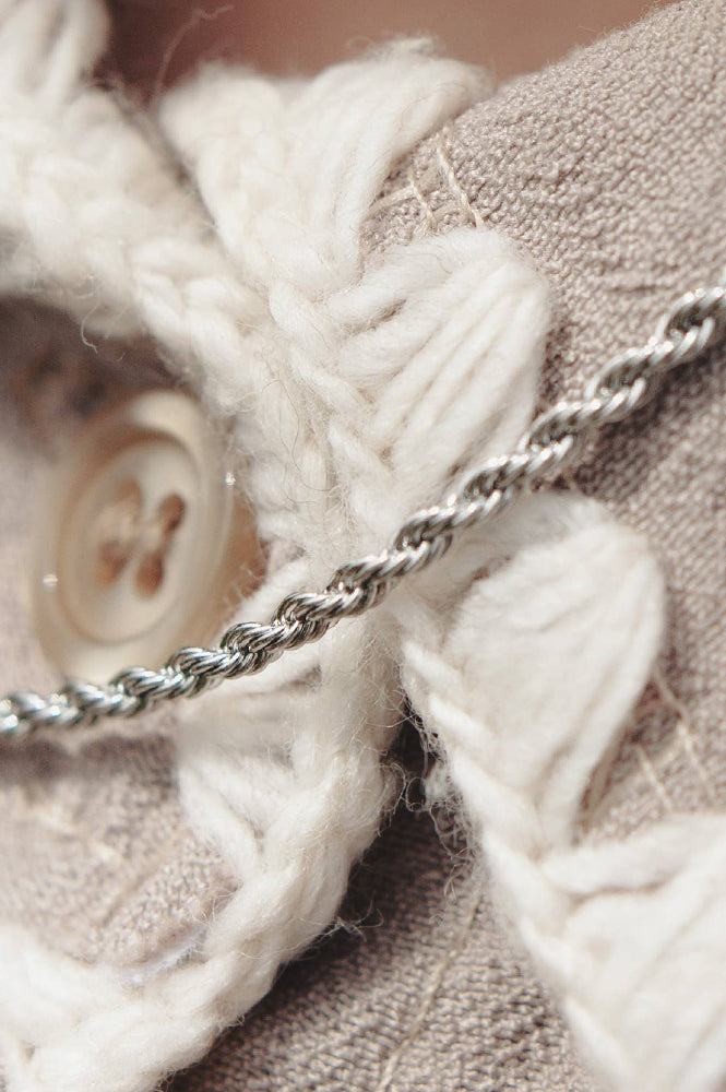 Nordic Muse Silver Rope Twist chain Necklace - The Mercantile London
