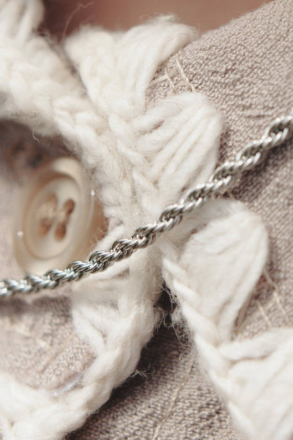 Nordic Muse Silver Rope Twist chain Necklace - The Mercantile London