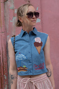 Stella Nova Out of Office Summer Blue Top - The Mercantile London