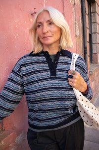 Stella Nova Blue Polo Knit Sweater