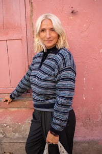 Stella Nova Blue Polo Knit Sweater
