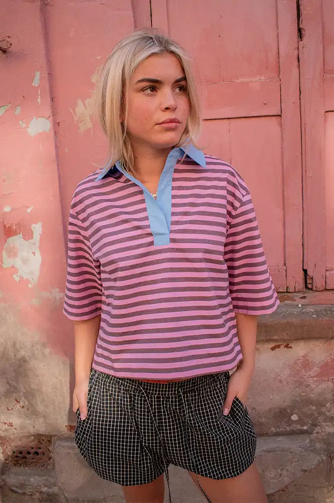 Stella Nova Striped Purple Shirt - The Mercantile London