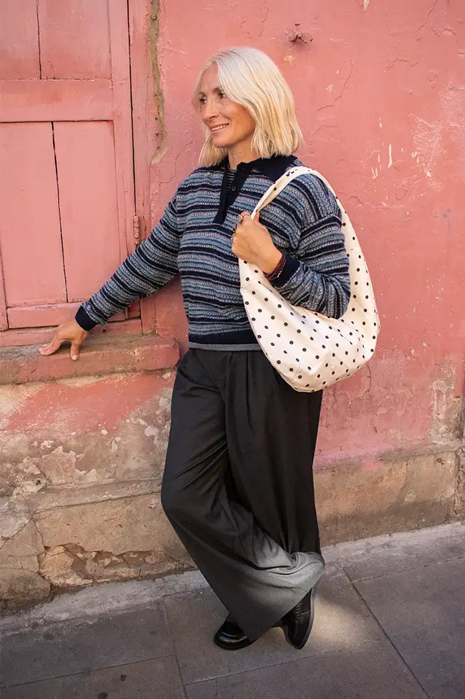 Stella Nova Blue Polo Knit Sweater