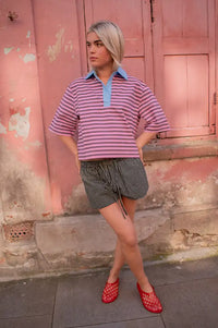 Stella Nova Striped Purple Shirt - The Mercantile London