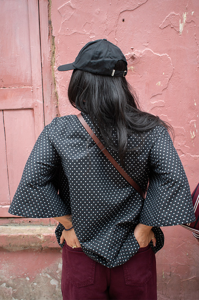 Nué Notes Antibes Black Spot Poloshirt - The Mercantile London