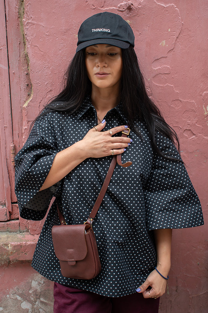 Nué Notes Antibes Black Spot Poloshirt - The Mercantile London