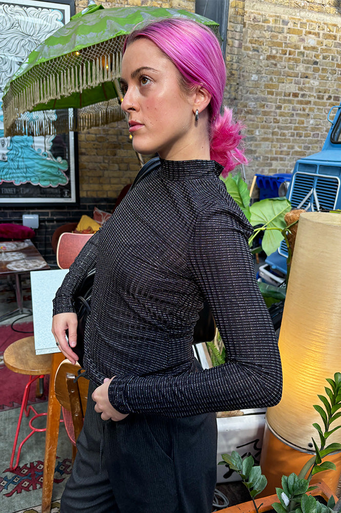 Numph Blakely Caviar Sheer Top - The Mercantile London