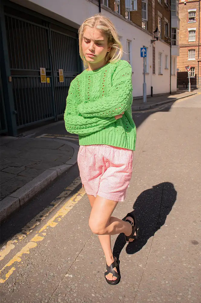 Numph Remi Grass Green Knitted Jumper - The Mercantile London