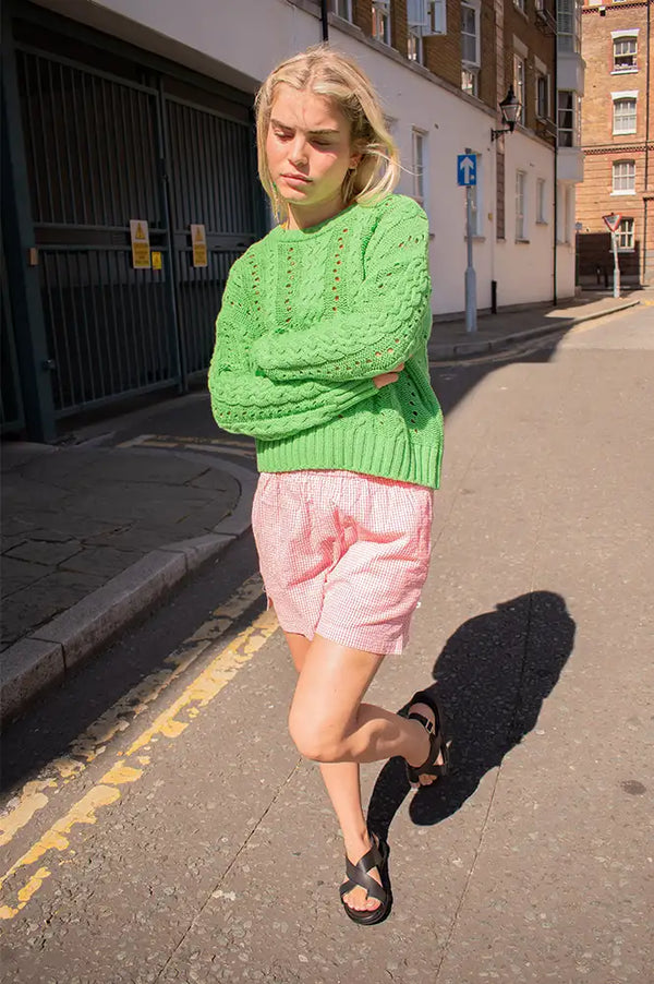 Numph Remi Grass Green Knitted Jumper - The Mercantile London