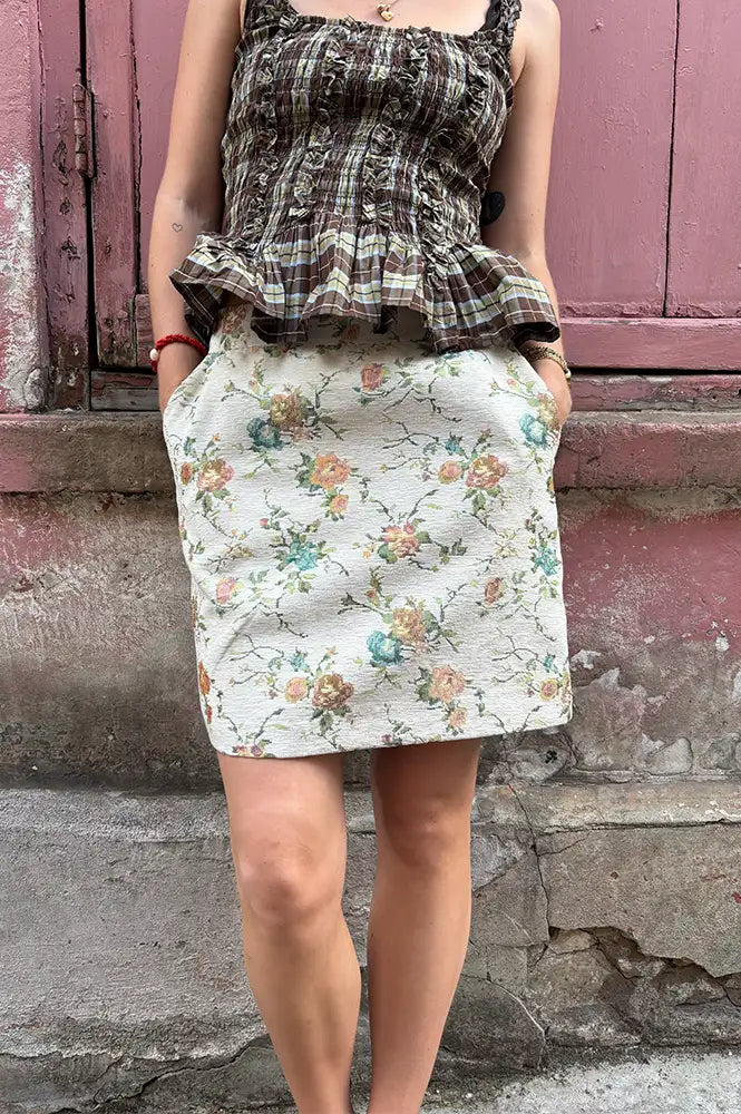 Numph Harpa Whitecap Floral Mini Skirt