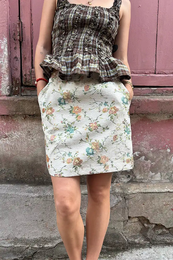 Numph Harpa Whitecap Floral Mini Skirt