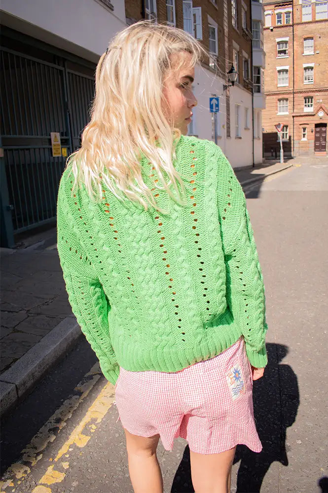 Numph Remi Grass Green Knitted Jumper - The Mercantile London