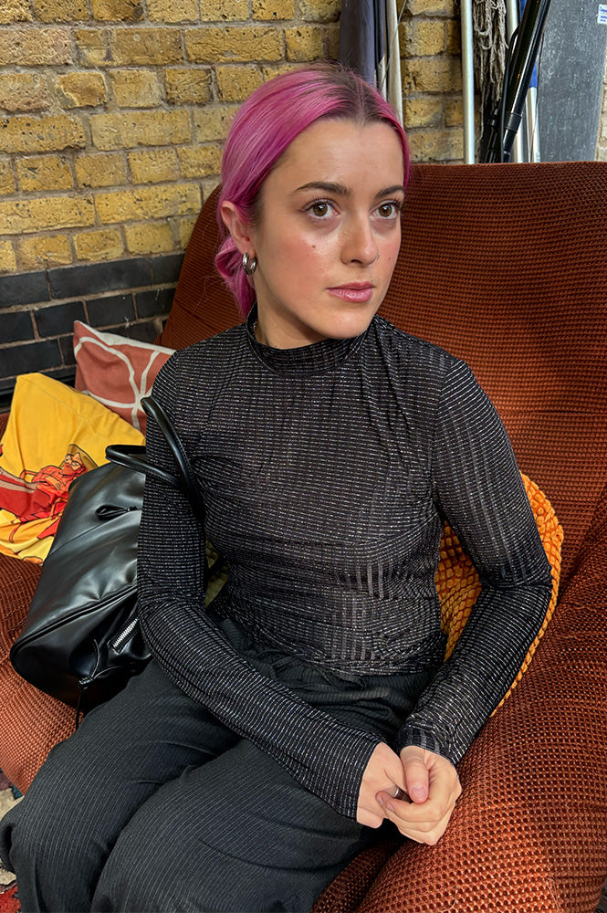 Numph Blakely Caviar Sheer Top - The Mercantile London