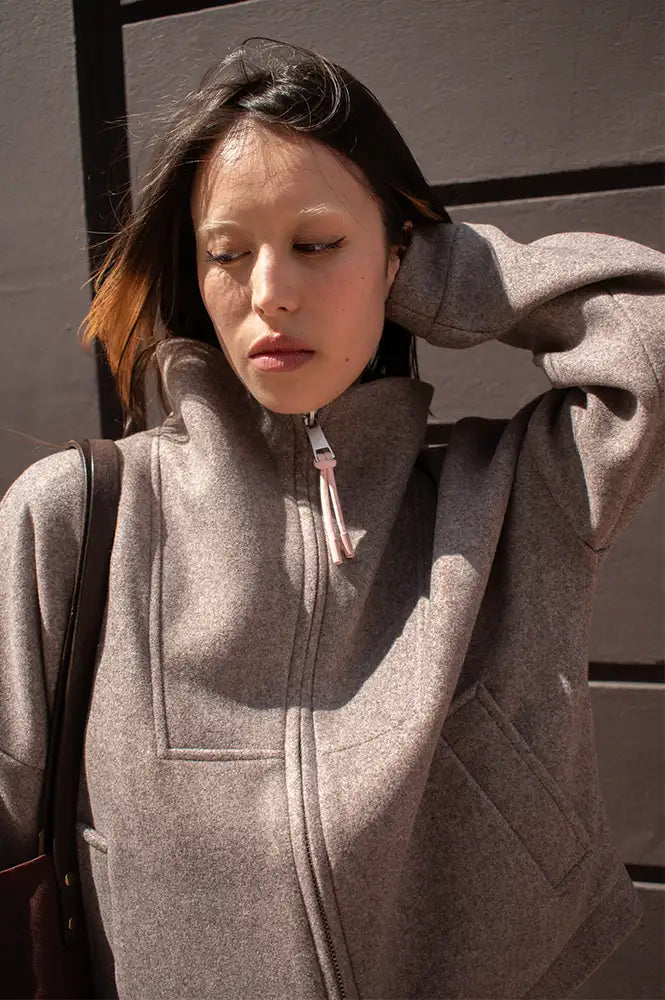 Numph Kimla Deep Taupe Zip Jacket