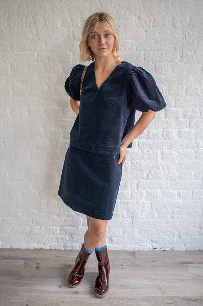 Numph Joanna Dark Sapphire Skirt - The Mercantile London