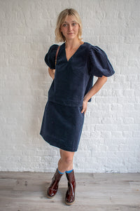 Numph Joanna Dark Sapphire Skirt - The Mercantile London