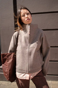 Numph Kimla Deep Taupe Zip Jacket