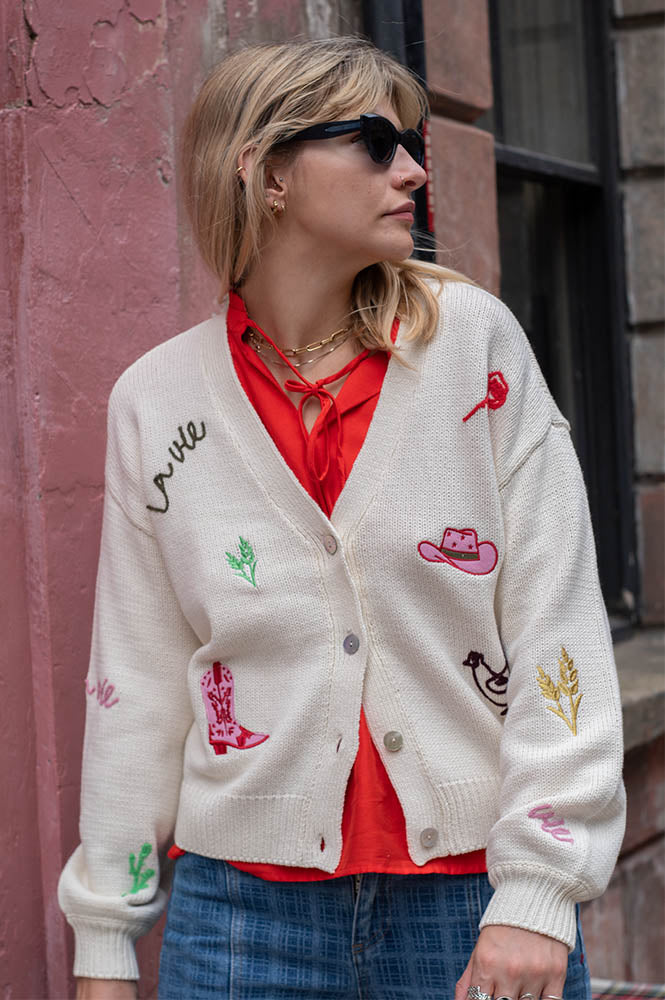 Numph Wally Embroidered Cardigan - Main Image