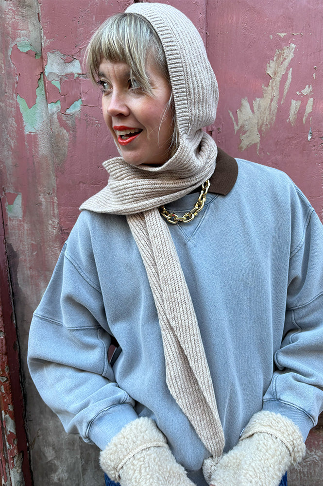 Damson Madder Oatmeal Tie Front Hood