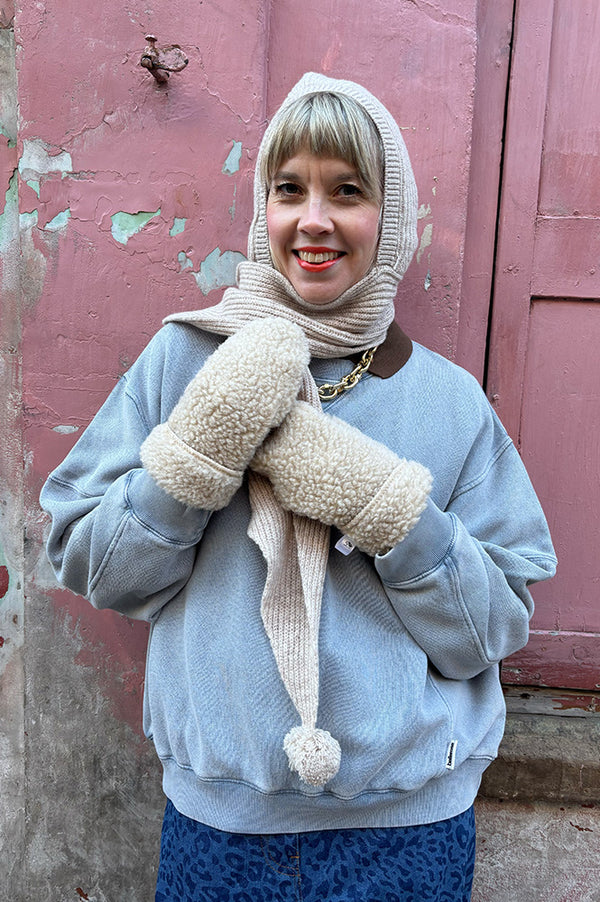 Damson Madder Oatmeal Tie Front Hood