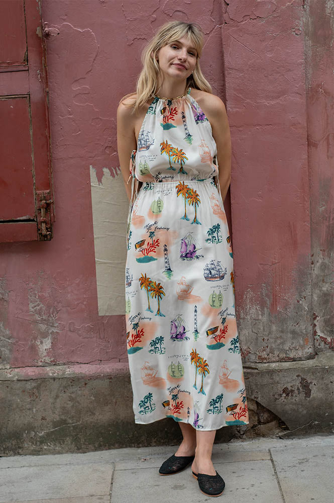 Object Dinah Sandshell Midi Dress - The Mercantile London