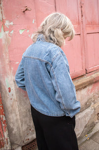 Object Vilma Short Denim Bow Shirt