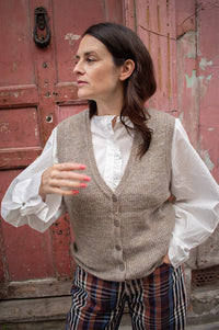 Object Diana Morel V-Neck Knitted Vest - The Mercantile London