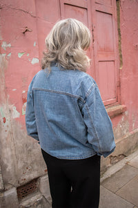 Object Vilma Short Denim Bow Shirt