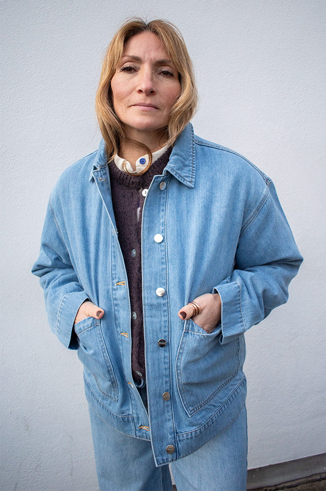 Object Rosie Light Blue Denim Overshirt