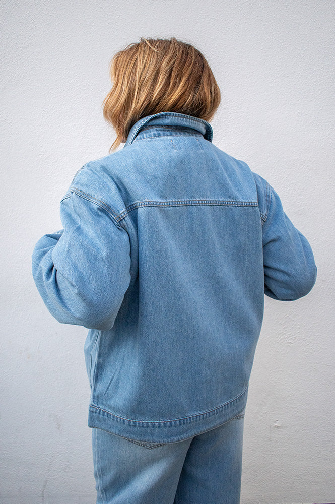 Object Rosie Light Blue Denim Overshirt