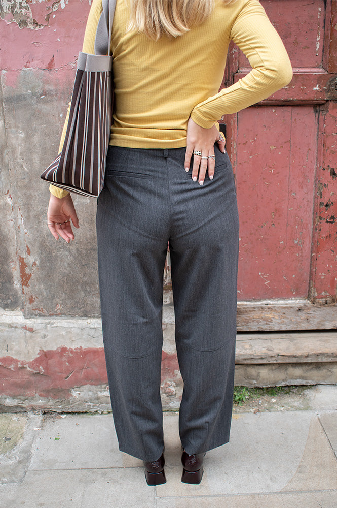 Object Ivalo Grey Wide Barrel Leg Trousers - The Mercantile London