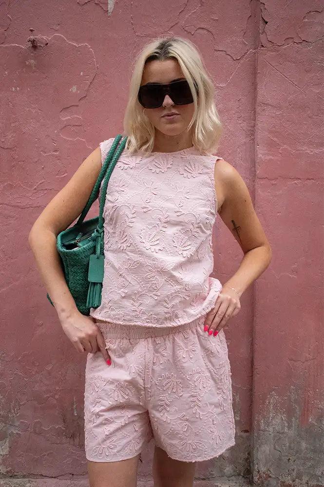 Object Mya Pale Lilac Embroidered Top