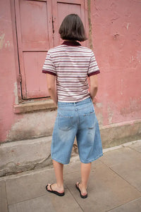 Object Rosie Light Blue Denim Culotte Shorts - The Mercantile London